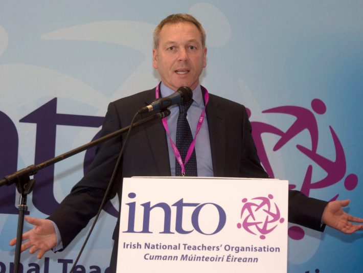Seamus Hanna, chairman of the INTO Northern Office, says INTO teachers will strike in the New Year. IMG_0454